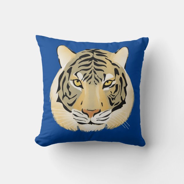 Wild Face in Blue Cushion (Front)