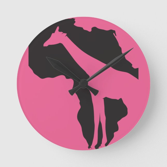 " Wild Far Africa." Round Clock (Front)