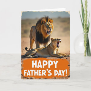 Wild Fathers Day Felines Art Card