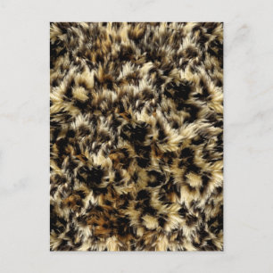 Wild Faux Fur Leopard Style Camo Print Postcard