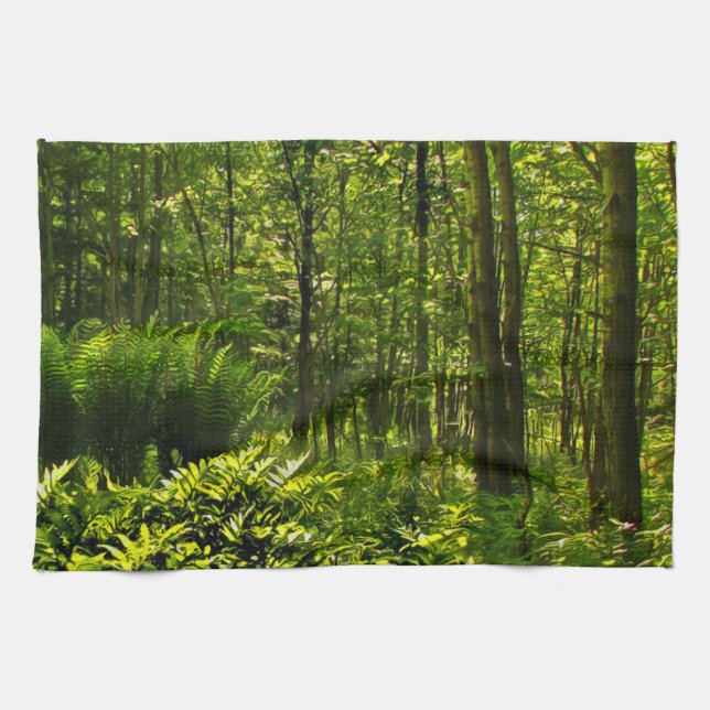 Wild Fern Abstract Tea Towel (Horizontal)