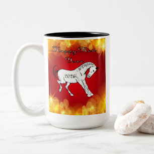 Wild Fire Horse For Chinese New Year Two-Tone Coffee Mug