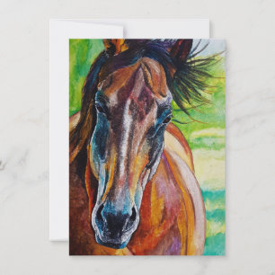 Wild Fire Horse Greetings Card