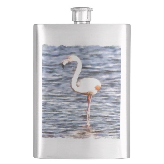 Wild Flamingo Hip Flask (Front)