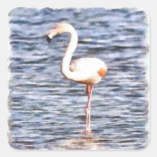 Wild Flamingo Square Sticker