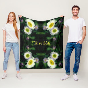 Wild Fleabane Daisy Flower Abstract Personalised Fleece Blanket