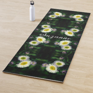 Wild Fleabane Daisy Flower Abstract Personalised Yoga Mat
