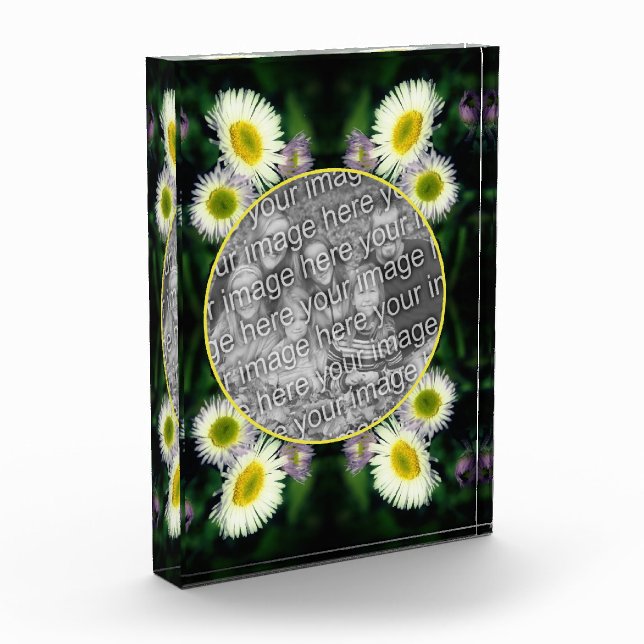 Wild Fleabane Daisy Flower Frame Add Your  Photo Block (Left)