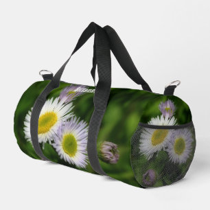 Wild Fleabane Daisy Flowers Nature Personalised Duffle Bag