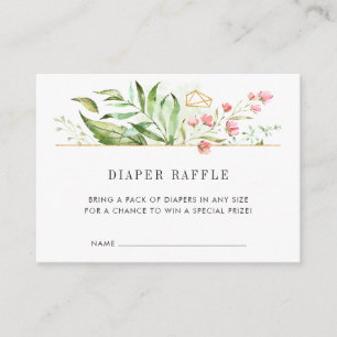 Wild Floral Baby Shower Diaper Raffle Ticket Cards