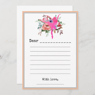 Wild Floral Ballerina Dancer Birthday Note card 