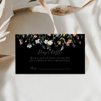 Wild Floral Black Diaper Raffle Ticket