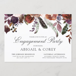 Wild Floral Bloom   Engagement Party Invite