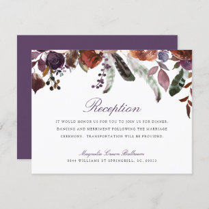 Wild Floral Bloom   Reception Insert Invitation