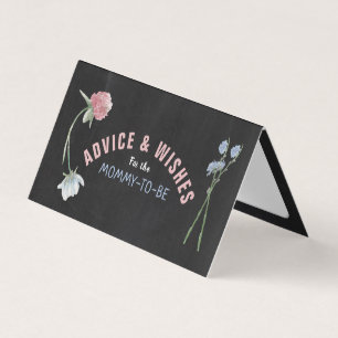 Wild Floral Chalkboard Advice Cards