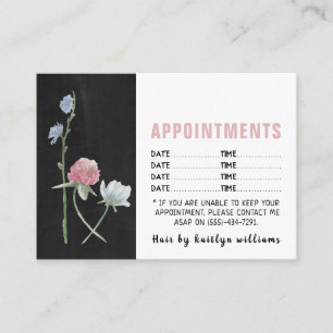 Wild Floral Chalkboard Appointment Card