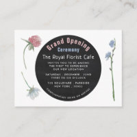 Wild Floral Chalkboard Grand Opening Ceremony Card