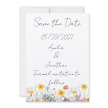 Wild floral Customisable Save the Date card