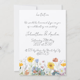 Wild floral Customisable Wedding Invitation