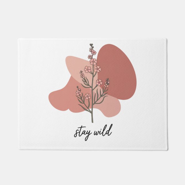 Wild Floral Design Doormat (Front)