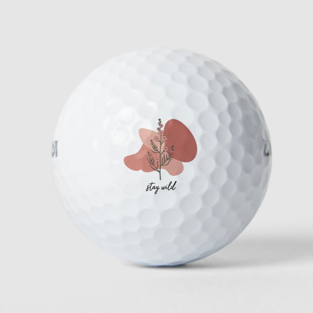 Wild Floral Design Golf Balls (Front)