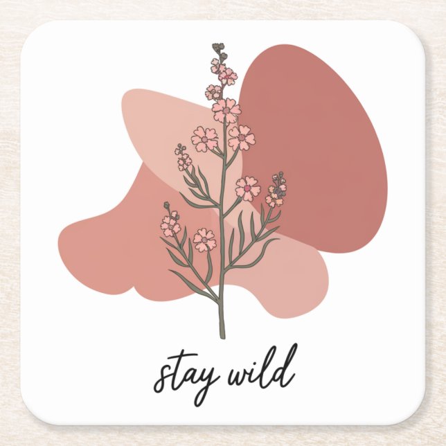 Wild Floral Design Paper Coaster (Front)