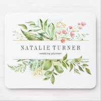 Wild Floral Green Foliage Watercolor Personalised
