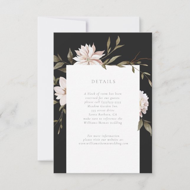 Wild Florals Details Insert RSVP Card (Front)