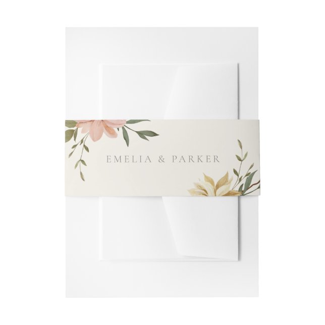 Wild Florals  Invitation Belly Band (Front Example)