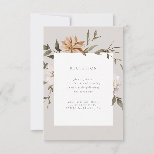 Wild Florals Reception Insert Card (Front)
