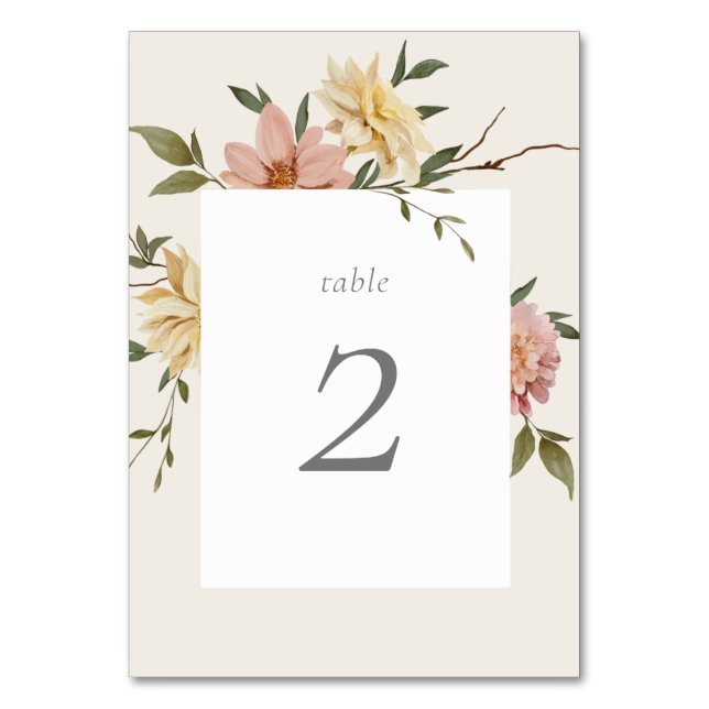 Wild Florals Table Number (Front)