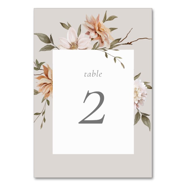 Wild Florals Table Number (Front)