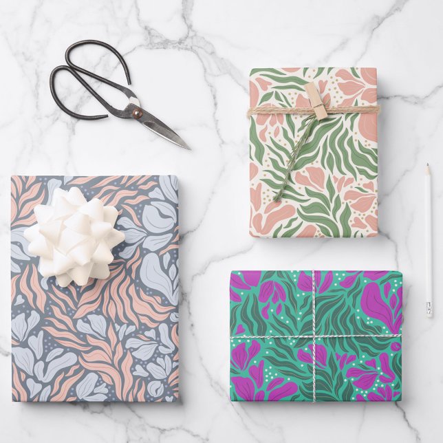 Wild Florals Wrapping Paper - Colourful Trio (Creator Uploaded)