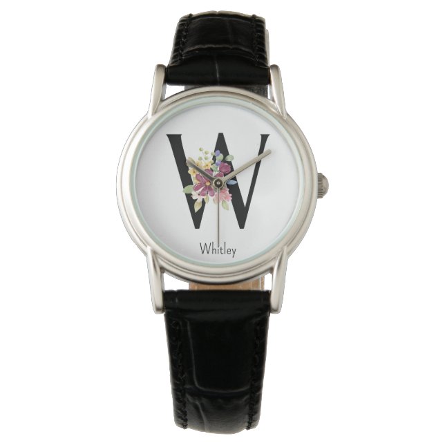 Wild Flower Alphabet W Watch (Front)