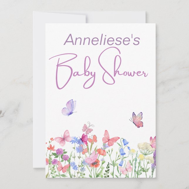 Wild Flower Baby Shower Invitation (Front)