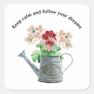 Wild flower blooming square sticker
