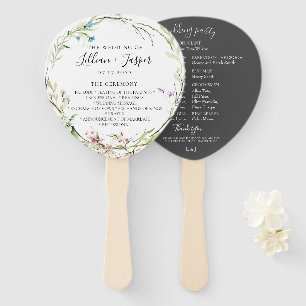 Wild Flower Botanical Wedding Program Hand Fans