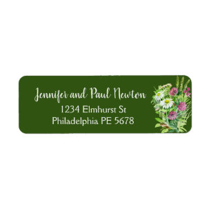Wild flower bouquet return address label