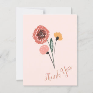 Wild Flower Bunch Floral Art Thank You Postcard