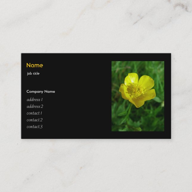 Wild flower - buttercup business card (Front)