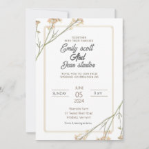 Wild flower Elegant Greenery Eucalyptus Invitation