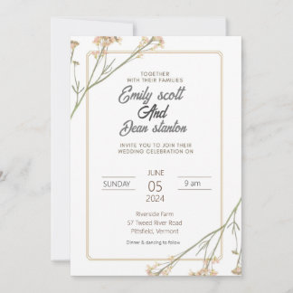 Wild flower Elegant Greenery Eucalyptus Invitation