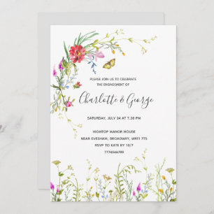 Wild flower Engagement Party Invitation