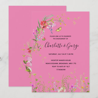 Wild flower Engagement Party Invitation