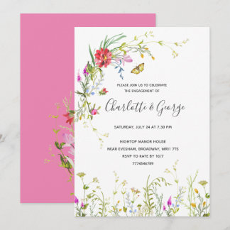 Wild flower Engagement Party Invitation