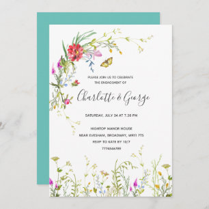 Wild flower Engagement Party Invitation