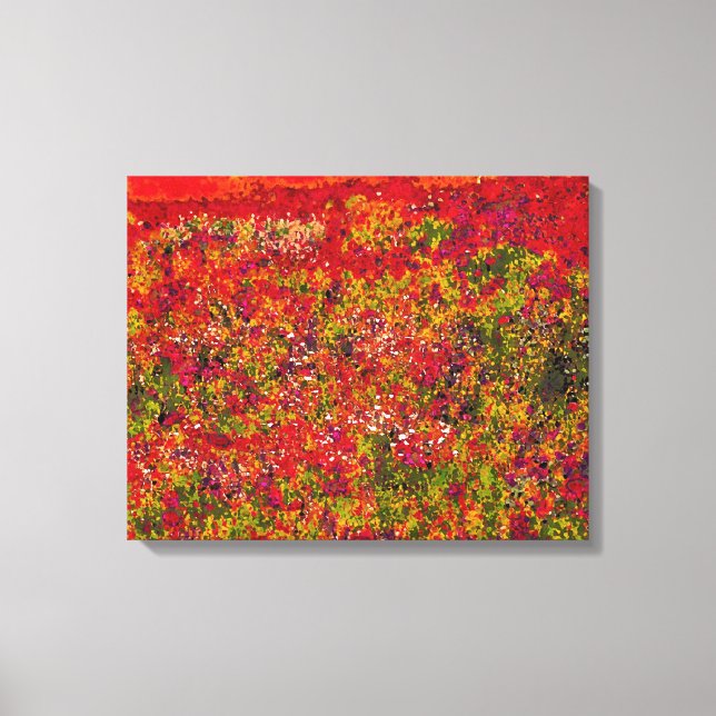Wild Flower Field Painting - Wrapped canvas (Front)