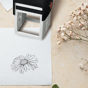 Wild Flower Floral Blue Mushrooms Self-inking Stamp