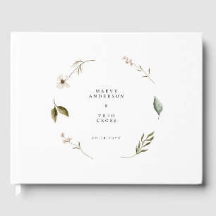Wild flower floral elegant minimal wedding decor Guest Book