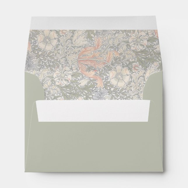 Wild Flower Floral Green Address Envelope (Back (Bottom))